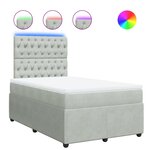 vidaXL Sommier à lattes de lit et matelas Gris clair 120x200cm Velours