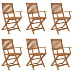 vidaXL Ensemble à manger d'extérieur pliable 7Pièces Bois d'acacia solide