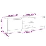 vidaXL Meuble TV avec lumières LED blanc brillant 120x30x35 5 cm