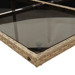 vidaXL Ensemble à manger de jardin coussins 7 Pièces mélange beige rotin