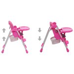 vidaXL Chaise haute pour bébé Rose et gris