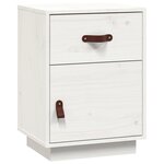 vidaXL Table de chevet Blanc 40x34x55 cm Bois de pin solide