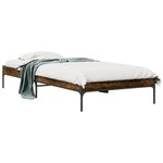 vidaXL Cadre de lit sans matelas chêne fumé 90x190 cm