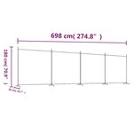 vidaXL Cloison de séparation 4 panneaux Marron 698x180 cm Tissu