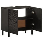 vidaXL Armoire lavabo de salle de bain noir bois massif de manguier
