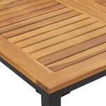 Table de jardin vidaXL 150x90x75 cm en bois d'acacia massif et métal
