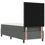 vidaXL Lit avec Sommier et Matelas & LED Gris Foncé 80x200 cm Tissu