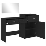 vidaXL Ensemble de coiffeuse 3 Pièces noir bois d'ingénierie