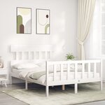 vidaXL Cadre de lit sans matelas blanc 120x200 cm bois de pin massif
