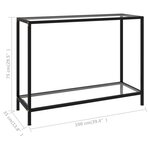 vidaXL Table console Transparent 100x35x75 cm Verre trempé