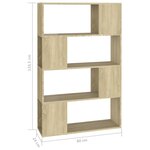 vidaXL Bibliothèque/Séparateur de pièce Chêne Sonoma 80x24x124 5 cm