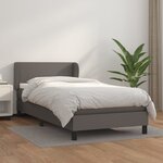 vidaXL Sommier à lattes de lit avec matelas Gris 100x200 cm Similicuir