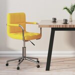 vidaXL Chaise pivotante de bureau Jaune moutarde Tissu