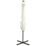 vidaXL Parasol déporté avec mât et lumières LED Sable 250 cm
