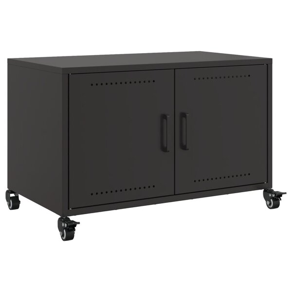 vidaXL Meuble TV noir 68x39x43 5 cm acier laminé à froid