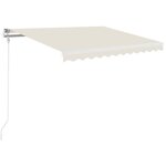 vidaXL Auvent manuel rétractable avec LED 350x250 cm Crème
