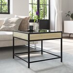 vidaXL Table basse avec LED infini chêne sonoma 50x50x41 cm