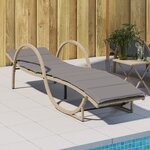 vidaXL Chaise longue avec coussin beige 60x199x42 cm résine tressée