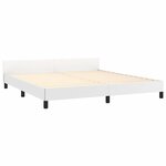 vidaXL Cadre de lit avec tête de lit sans matelas blanc 180x200 cm