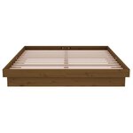 vidaXL Cadre de lit Marron miel Bois massif 135x190 cm Double