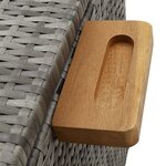vidaXL Boîte de rangement de jardin gris clair 120x65x61 cm rotin