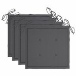 vidaXL Chaises de jardin empilables avec coussins lot de 4 Teck solide