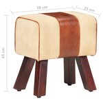vidaXL Banc saut de cheval 38 cm marron cuir véritable et manguier
