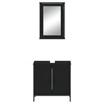 vidaXL Ensemble de meubles salle de bain 2 Pièces noir bois d'ingénierie