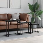 vidaXL Tables basses gigognes 3 Pièces noir bois d'ingénierie