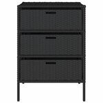 vidaXL Armoire de rangement de jardin noir 55x59x80 cm résine tressée