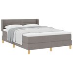 vidaXL Lit à Sommier Tapissier avec Matelas Taupe 140x190 cm Tissu
