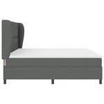 Lit box spring vidaXL avec matelas en gris foncé  200x200 cm en tissu