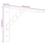 vidaXL Supports d'étagères 4Pièces 30x2 5x15 5cm argenté acier inoxydable