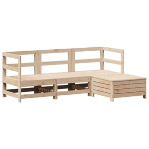 vidaXL Salon de jardin 4 Pièces bois massif de pin