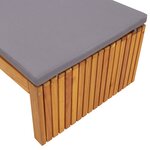 vidaXL Chaise longue avec coussin 200x55x30 cm en bois d'acacia