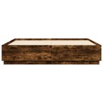 vidaXL Cadre de lit avec LED sans matelas chêne fumé 200x200 cm