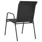 vidaXL Chaises de jardin lot de 6 Acier et textilène Noir