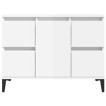 vidaXL Meuble d'évier blanc brillant 80x33x60 cm bois d'ingénierie