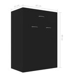 vidaXL Armoire à chaussures Noir 60x35x84 cm Bois d'ingénierie
