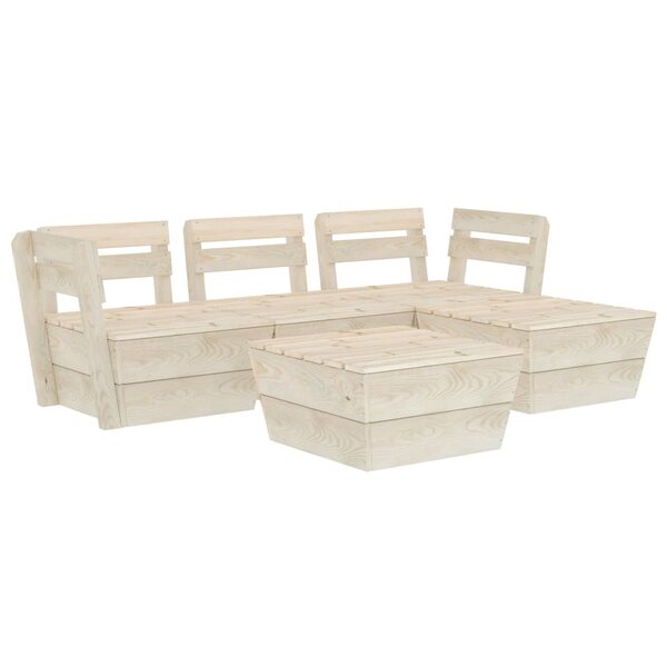 vidaXL Salon de jardin palette 5 Pièces Bois d'épicéa imprégné