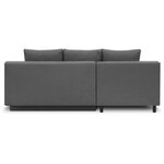 Canapé d'angle gauche convertible MIKA 3 places - Tissu gris clair - Coffre de rangement - 218 x 98/145 x 84 cm