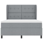 Lit Box Spring vidaXL avec Matelas - Gris clair  140x200 cm  Tissu