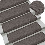 vidaXL Tapis d'escalier autocollants 15 Pièces 65x21x4 cm Gris et beige