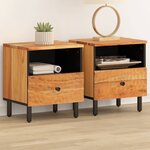 vidaXL Tables de chevet 2 Pièces 40x33x46 cm Bois d'acacia massif