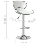 vidaXL Tabouret de bar Blanc Similicuir