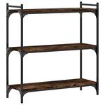 vidaXL Bibliothèque 3 niveaux chêne fumé 80x30x86 cm bois d'ingénierie
