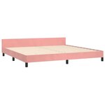 vidaXL Cadre de lit avec tête de lit Rose 200x200 cm Velours