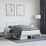 vidaXL Cadre de lit métal sans matelas et tête de lit blanc 120x190 cm