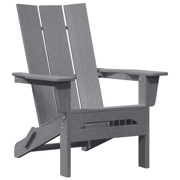 vidaXL Chaise Adirondack pliante Gris clair 74 5x80 5x90 cm HDPE