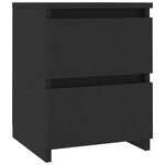vidaXL Tables de chevet 2 Pièces Noir 30x30x40 cm Bois d'ingénierie